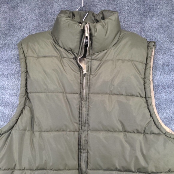 Fourcast Outerwear Men's Puffer Vest Green Large Sleeveless Polyester Coated - Picture 3 of 15